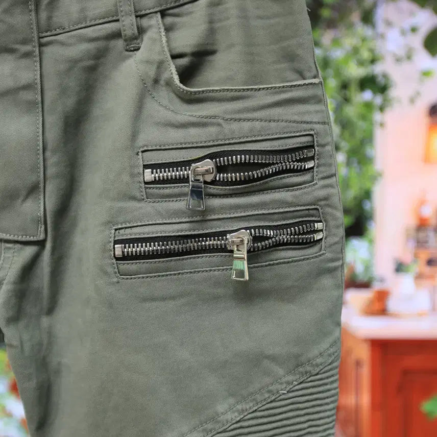 [BUNJANG] Balmain Zipper Detail Biker Pants / 발망 지퍼 디테일 바이커 팬츠