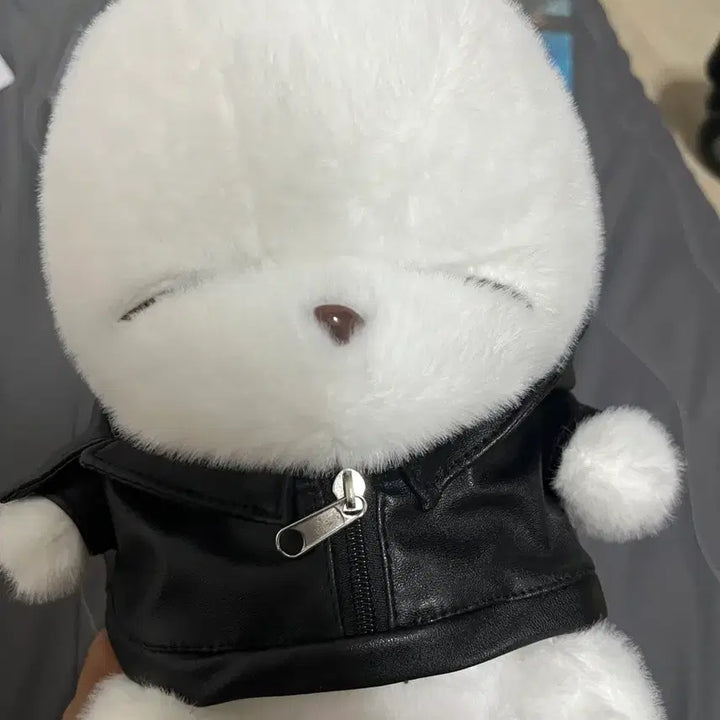 [BUNJANG] Mashimaro Plush Toy Medium Black Jacket / 마시마로 인형 중형 검정 자켓