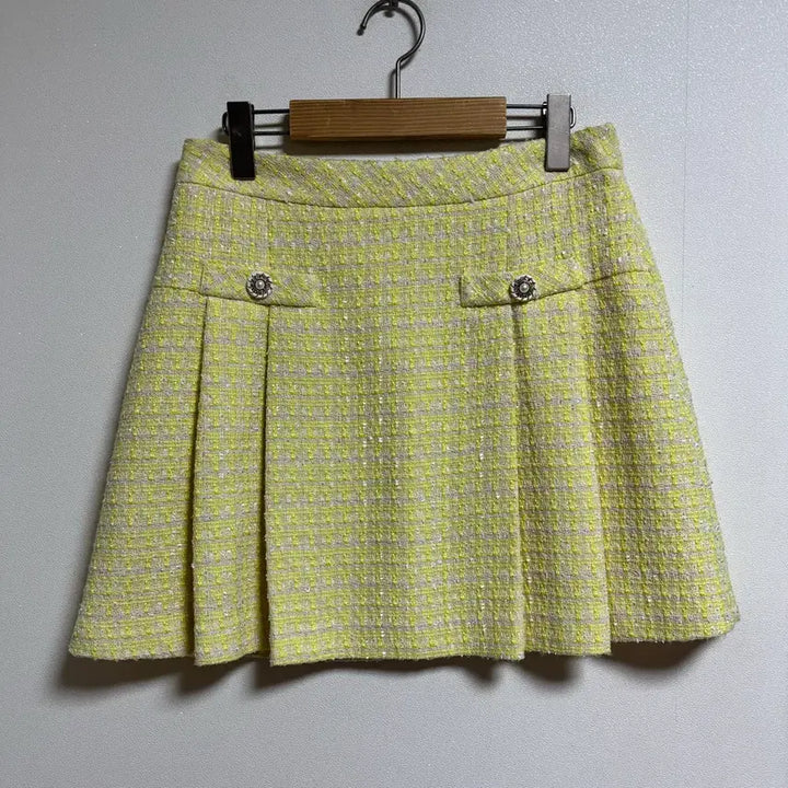 [BUNJANG] SAINT Tweed Mini Skirt Yellow / SAINT 트위드 미니스커트 옐로우