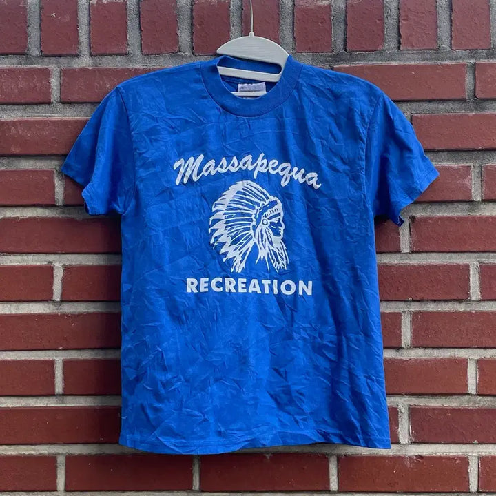 [BUNJANG] 90s Hanes Massapequa T-Shirt Blue / 90s Hanes 마사페콰 반팔 티셔츠 블루