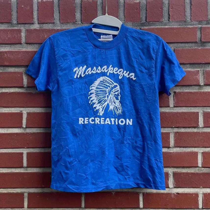 [BUNJANG] 90s Hanes Massapequa T-Shirt Blue / 90s Hanes 마사페콰 반팔 티셔츠 블루