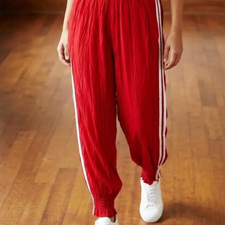 [BUNJANG] Red Jogger Pants (Size 66-77) / 새상품 레드 조거 바지 66-77