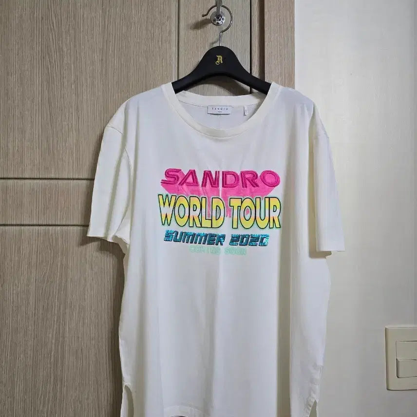 [BUNJANG] Sandro World Tour Embroidered T-Shirt / 산드로 반팔 티셔츠