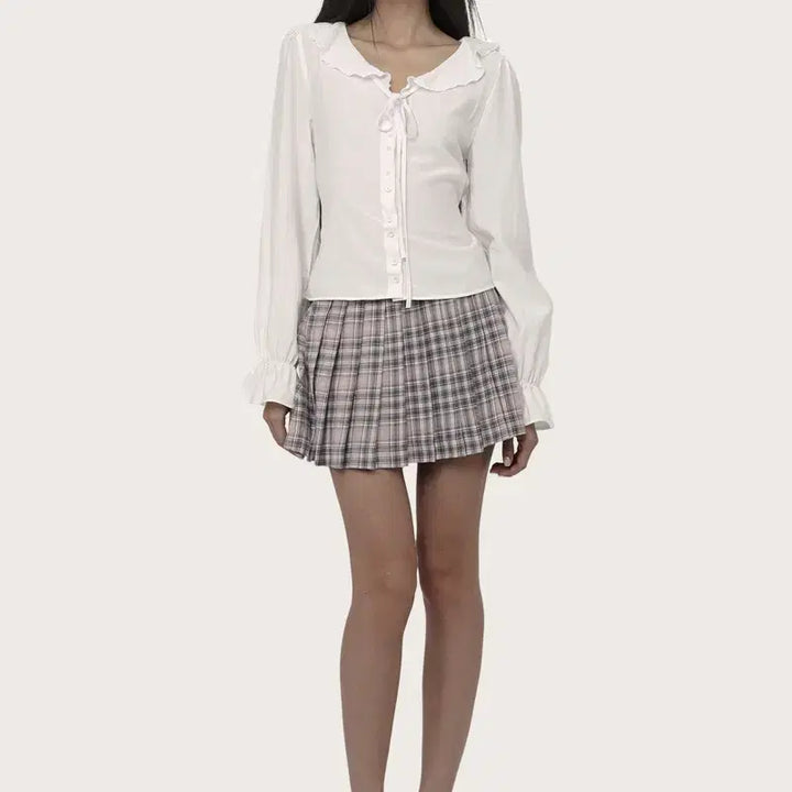[BUNJANG] Glishier Pink Check Diary Pleats Skirt / 클리시어 핑크 체크 다이어리 플리츠 스커트