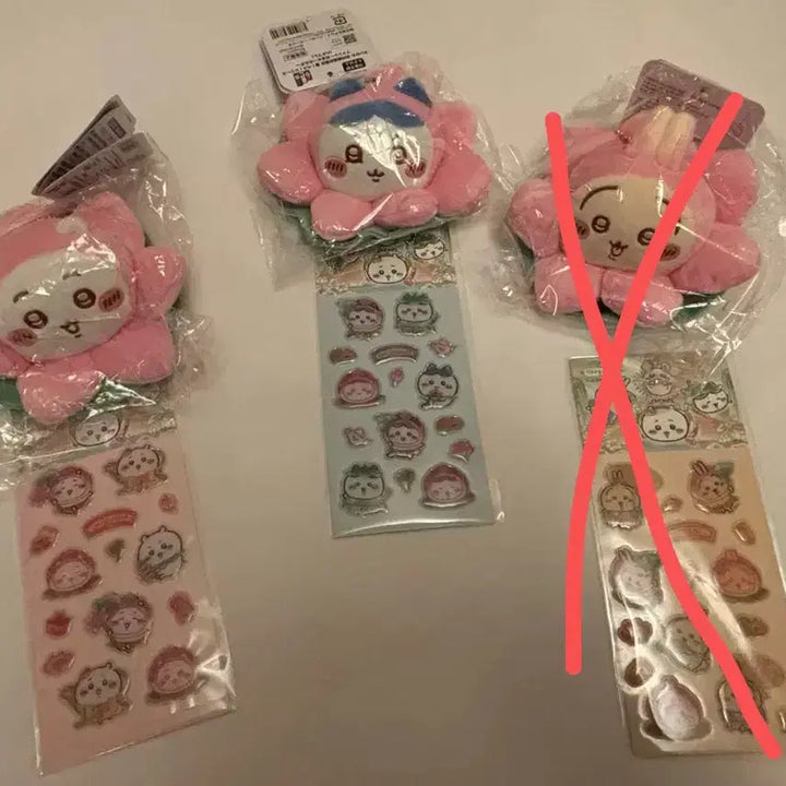 [BUNJANG] Cheeky Chikawa Lotus Hangzhou Exclusive Plush + Sticker Set / 현물) 먼작귀 치이카와 누이 + 스티커 연꽃 항저우 한정 상품
