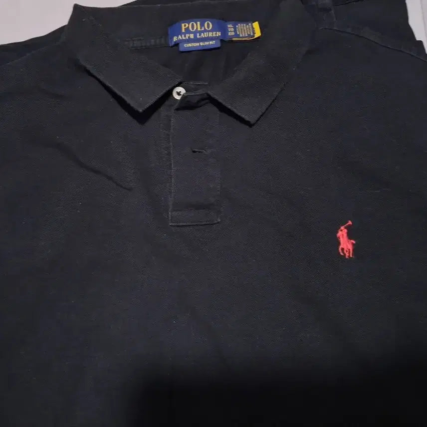 [BUNJANG] Polo Ralph Lauren Custom Slim Fit Black Polo Shirt / 폴로 랄프로렌 커스텀 슬림핏 검정색 폴로티