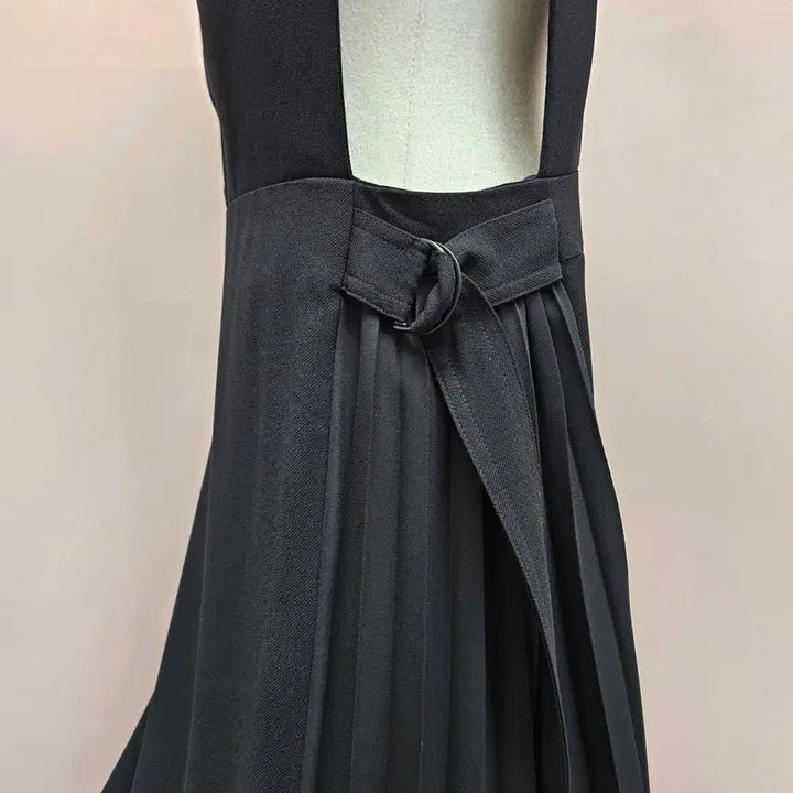 [SOLD OUT] LIST 리스트 플리츠 믹스 벨티드 뷔스티에 롱원피스