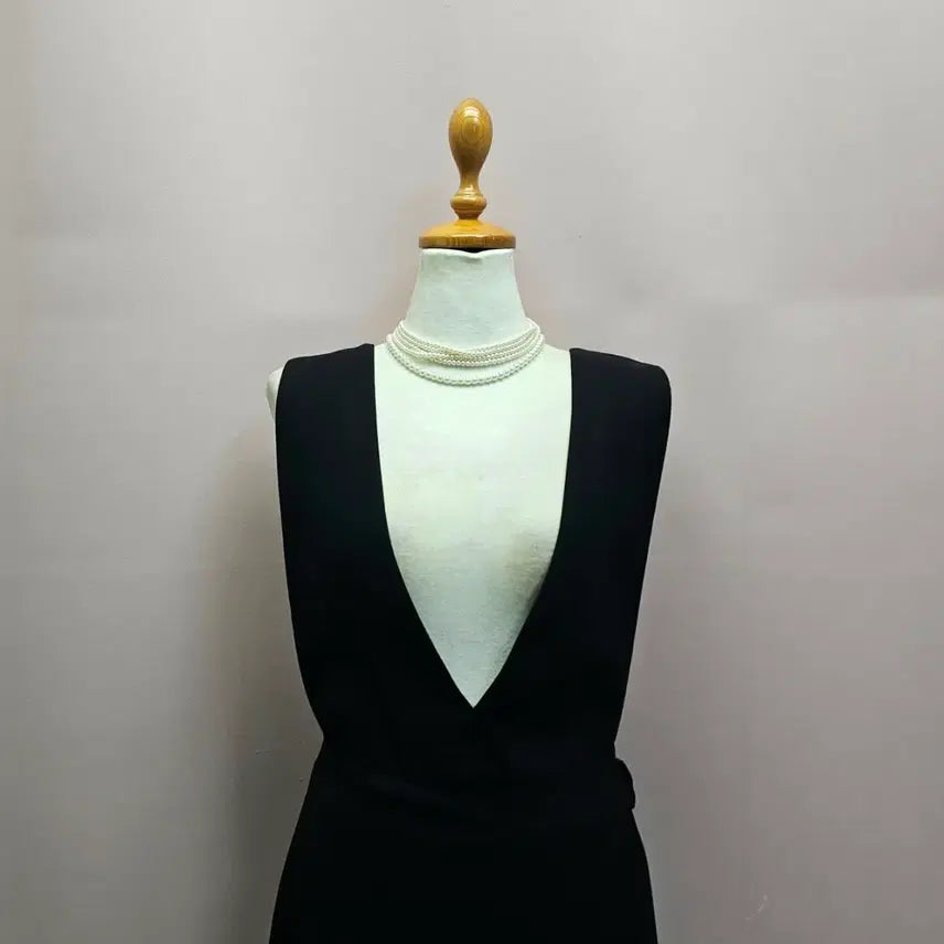 [SOLD OUT] LIST 리스트 플리츠 믹스 벨티드 뷔스티에 롱원피스