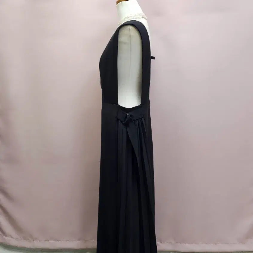 [SOLD OUT] LIST 리스트 플리츠 믹스 벨티드 뷔스티에 롱원피스