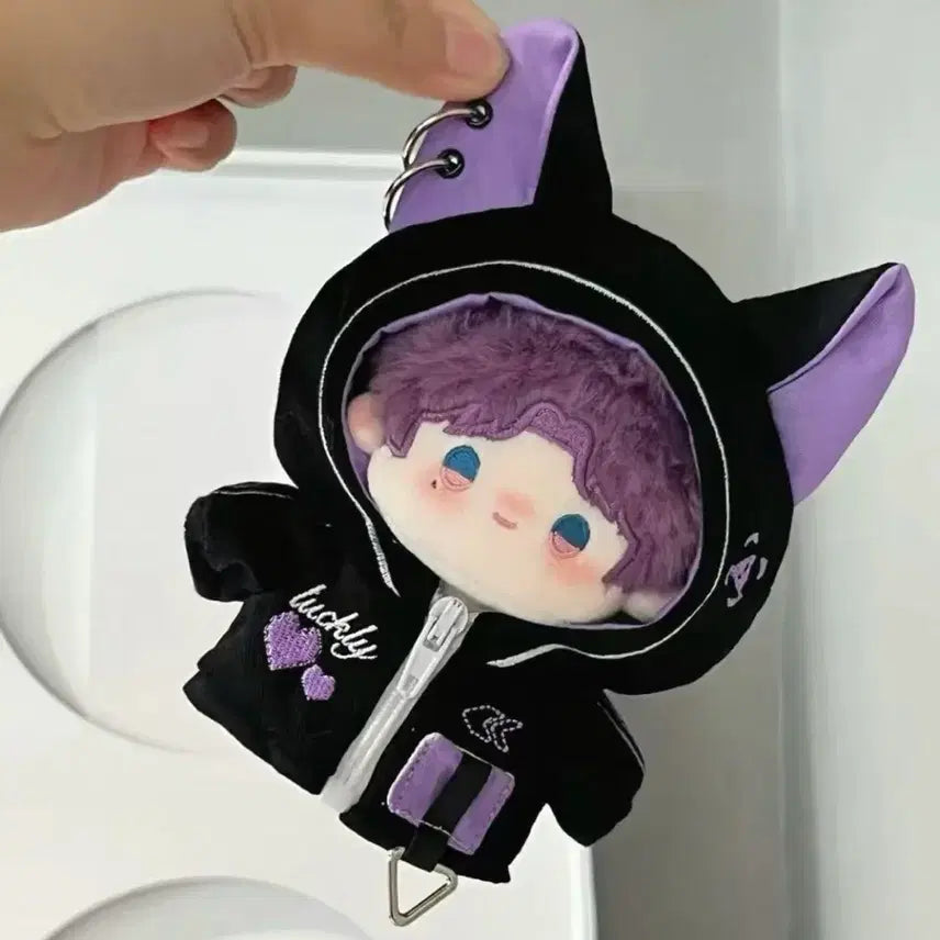 [SOLD OUT] 10cm 인형 옷 고양이 보라색 누이 의상 후드 망토 새상품 사이버펑크