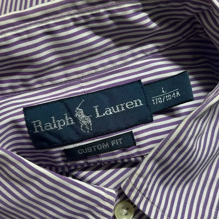 [BUNJANG] Polo Ralph Lauren Striped Shirt Purple L / 폴로 랄프로렌 스트라이프 셔츠 퍼플 보라 L