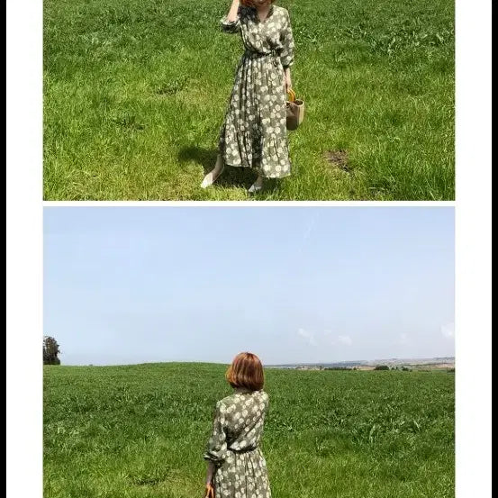 [BUNJANG] Antique Floral Long Dress / 앤틱 플라워 롱원피스