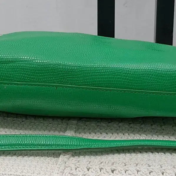 [BUNJANG] Kuho Green Leather Clutch Crossbody Bag / 구호 클러치백  겸 체인크로스백