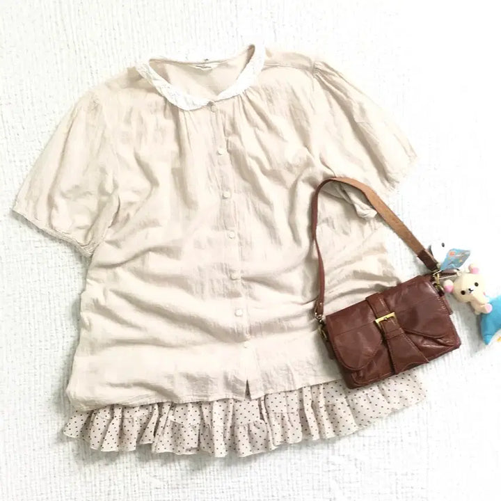 [BUNJANG] Hong Kong Lace Collar Blouse / JPN/ 홍콩블라우스 레이스 카라 블라우스 모리걸블라우스 둥큰카라블라우스