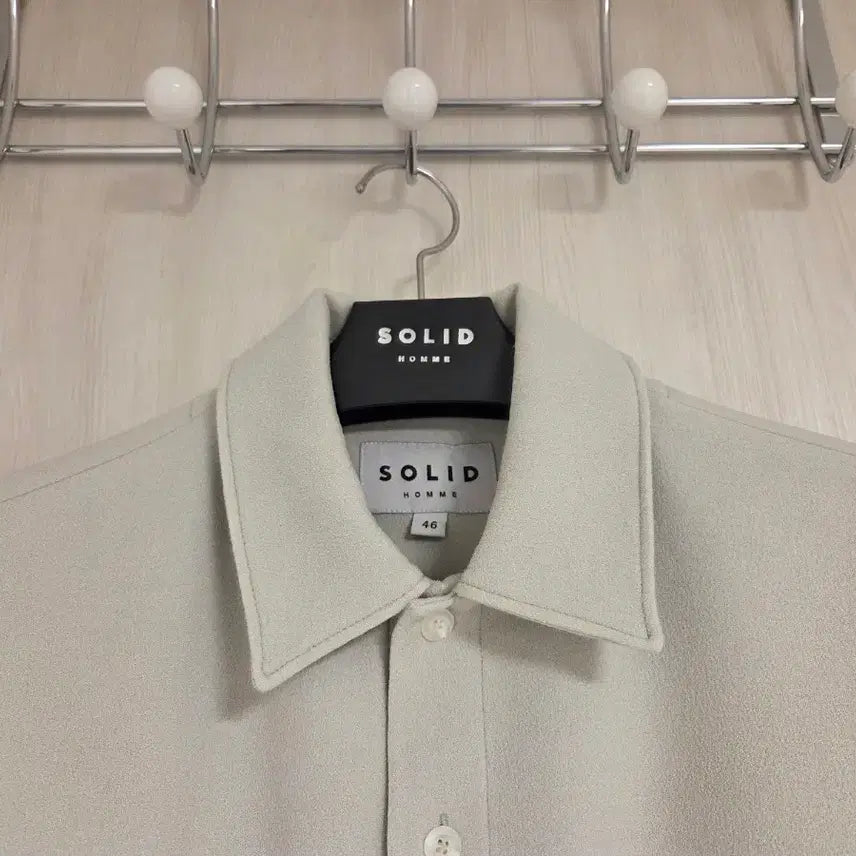 [BUNJANG] Solid Homme Terry Collar Short Sleeve T-shirt / 솔리드옴므 23FW 그레이 테리 카라 반팔 티셔츠 46