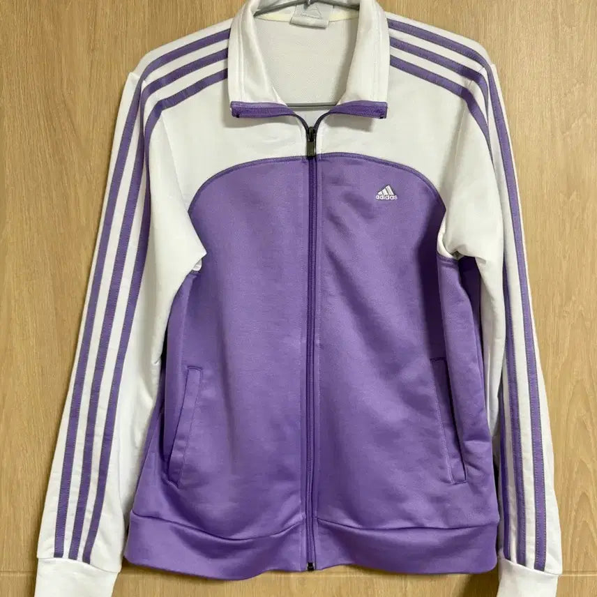 [BUNJANG] Adidas White Purple Vintage Track Top Jersey / 아디다스 화이트 퍼플 빈티지 트랙탑 져지 95