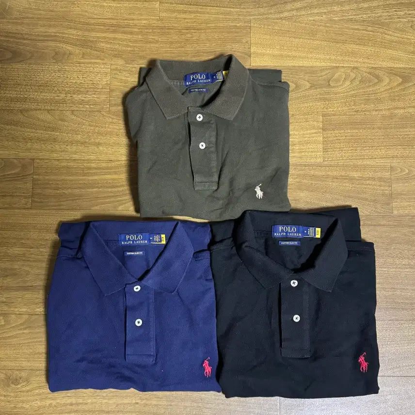 [BUNJANG] Custom Slim Fit Polo Shirt (Black, Navy, Olive) - Men&