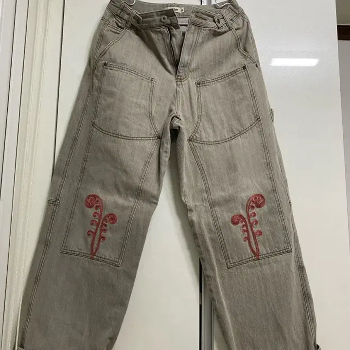 [BUNJANG] Character Ptery Double Knee Pants Light Gray / 카락터 Ptery 더블니 팬츠 라이트 그레이
