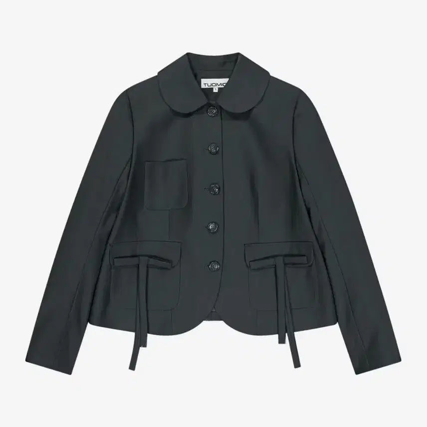 [BUNJANG] Tuomio Round Ribbon Jacket [Charcoal] / 뚜오미오 라운드 리본 자켓 [차콜]