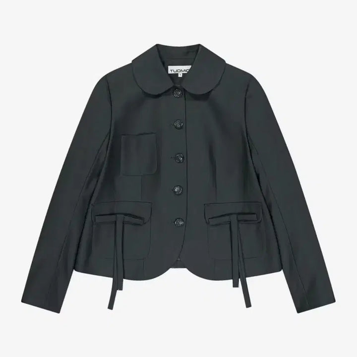 [BUNJANG] Tuomio Round Ribbon Jacket [Charcoal] / 뚜오미오 라운드 리본 자켓 [차콜]