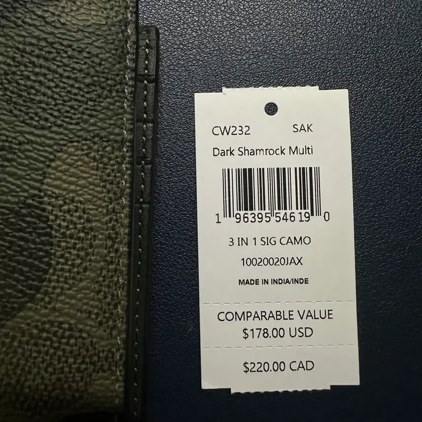 [BUNJANG] Coach Dark-Shamrock Bifold Wallet / 코치 다크샴룩 반지갑