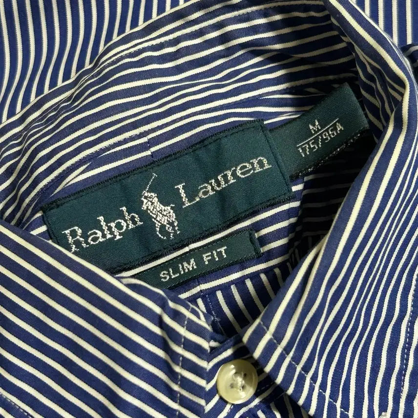 [BUNJANG] Polo Ralph Lauren Striped Shirt Sky Blue (M) / 폴로 랄프로렌 스트라이프 셔츠 스카이 블루 M