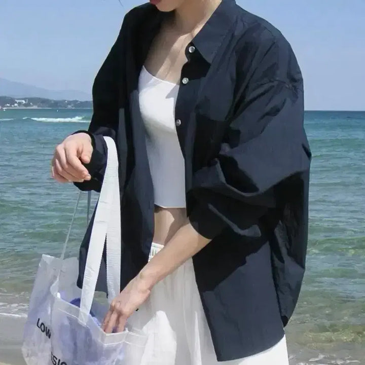 [BUNJANG] Lc Low Classic Navy Shirt / Lc 로우클래식 셔츠 네이비