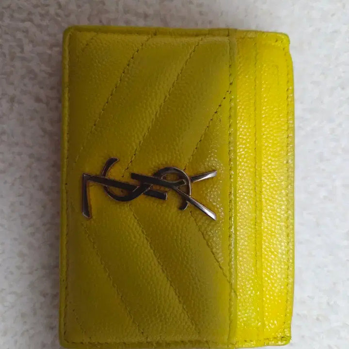 [BUNJANG] Saint Laurent Cardholder Yellow / 생로랑 카드지갑 옐로우 풀박스
