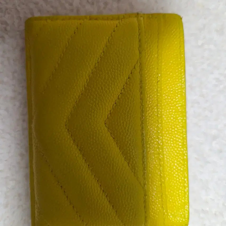 [BUNJANG] Saint Laurent Cardholder Yellow / 생로랑 카드지갑 옐로우 풀박스