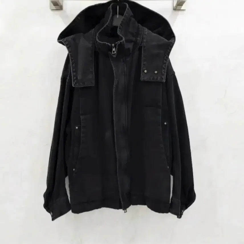 [BUNJANG] Songzio Collection High Neck 3D Denim Hooded Trucker Jacket / 송지오 컬렉션 하이넥3D 데님 후드 트러커