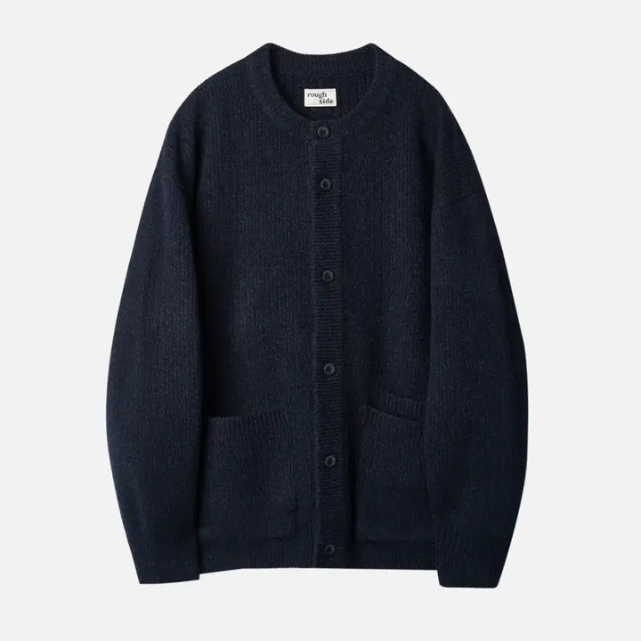 [BUNJANG] Roughside Crewneck Knit Cardigan Navy Size 3 / 러프사이드 크루넥 니트 가디건 네이비 3사이즈
