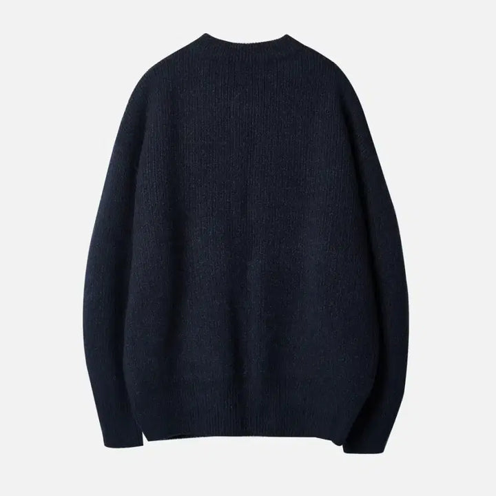 [BUNJANG] Roughside Crewneck Knit Cardigan Navy Size 3 / 러프사이드 크루넥 니트 가디건 네이비 3사이즈