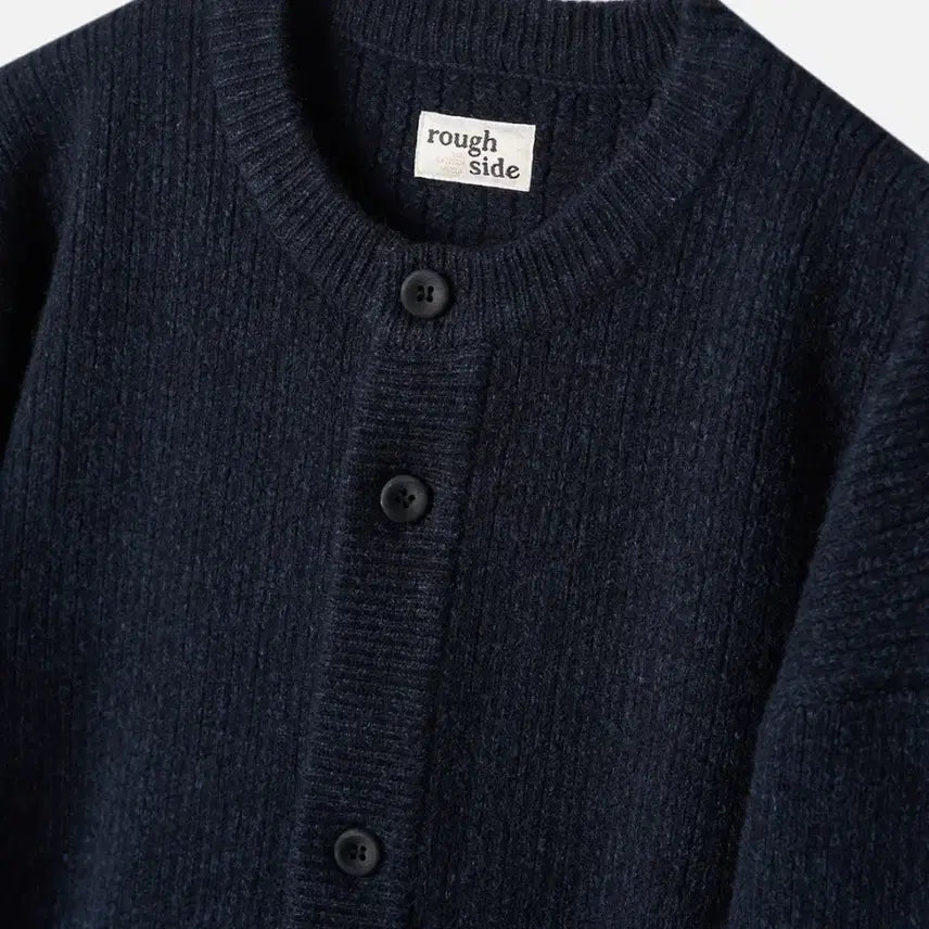 [BUNJANG] Roughside Crewneck Knit Cardigan Navy Size 3 / 러프사이드 크루넥 니트 가디건 네이비 3사이즈
