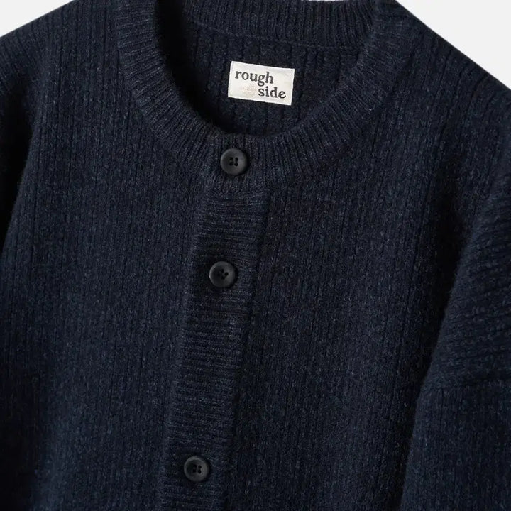 [BUNJANG] Roughside Crewneck Knit Cardigan Navy Size 3 / 러프사이드 크루넥 니트 가디건 네이비 3사이즈