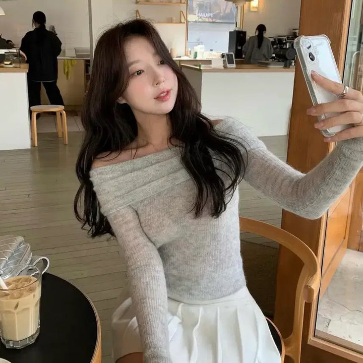 [BUNJANG] (포장째새상품) 시예 siye 아띠 오프숄더 니트 아이 / (포장째새상품) 시예 siye 아띠 오프숄더 니트 아이