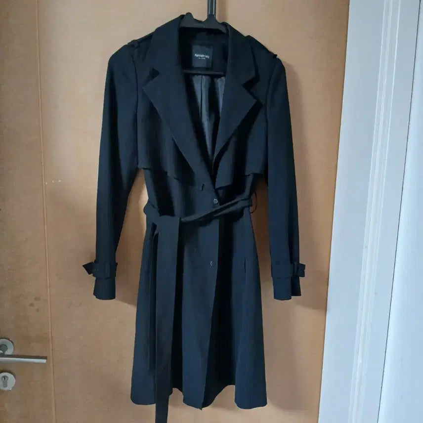 [BUNJANG] Kenneth Lady Black Trench Coat (Size 55) / 케네스레이디 블랙 트렌치 코트 55