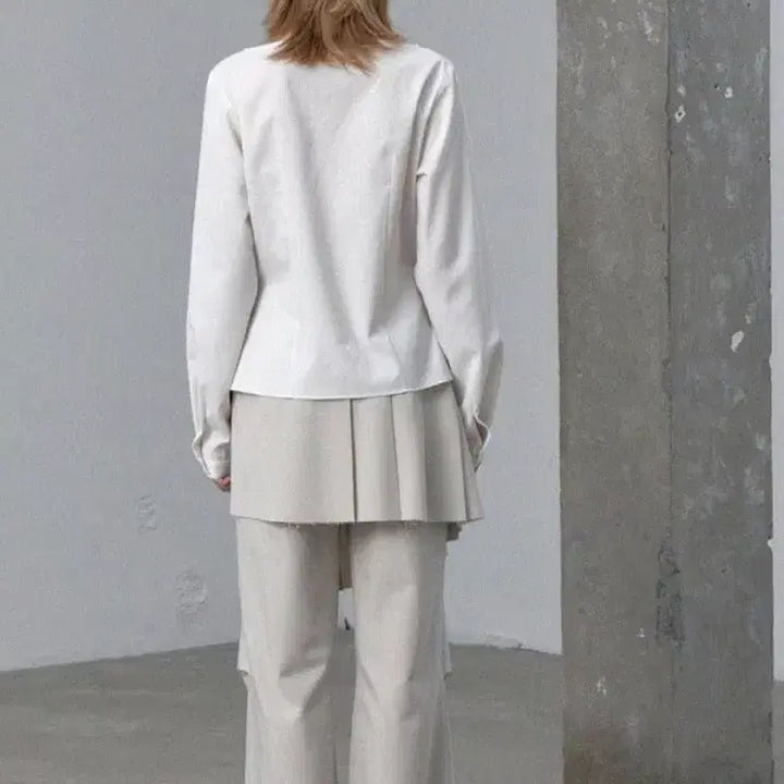[BUNJANG] Linen Boat Neck Blouse (Ivory) / 린넨 보트넥 블라우스 (아이보리)
