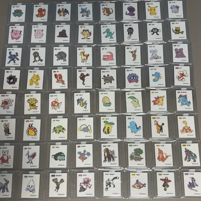 [BUNJANG] Pokemon Tteokbokki Sticker Bundle Set / 포켓몬 띠부씰 64장 일괄