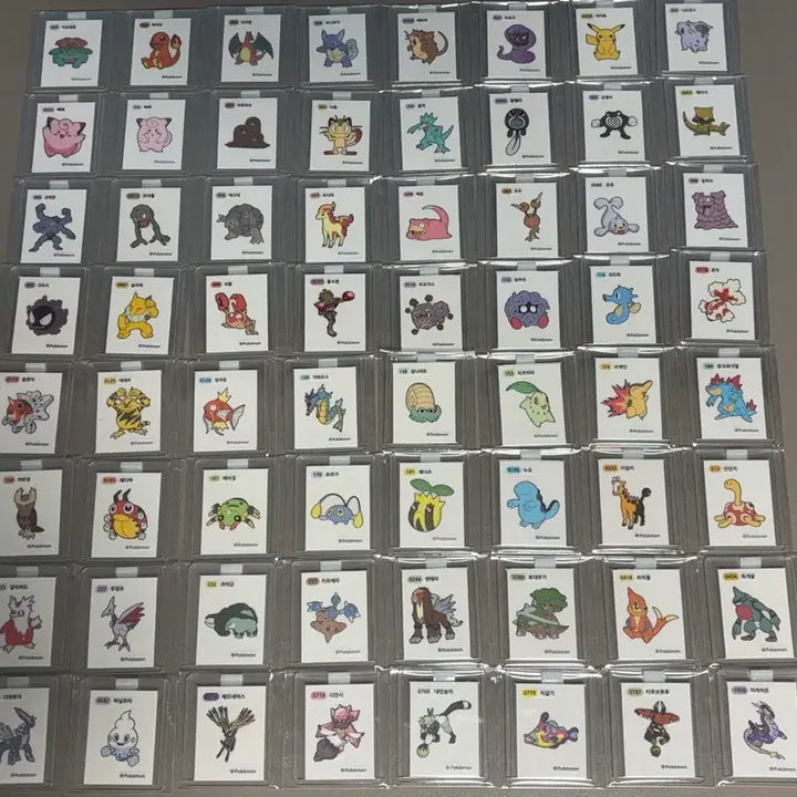 [BUNJANG] Pokemon Tteokbokki Sticker Bundle Set / 포켓몬 띠부씰 64장 일괄