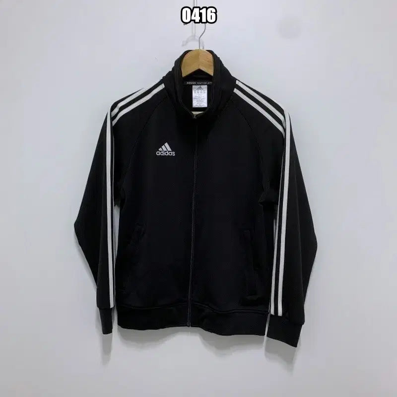 [BUNJANG] Adidas Classic Three-Stripe Black Track Jacket / S 아디다스 클래식 삼선 블랙 트랙탑 져지 자켓
