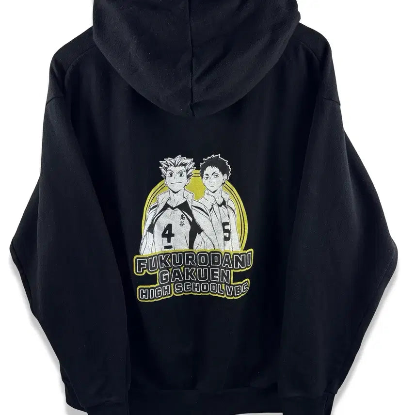 [BUNJANG] Haikyuu Official Black Hoodie / 하이큐 오피셜 블랙 후드티3155