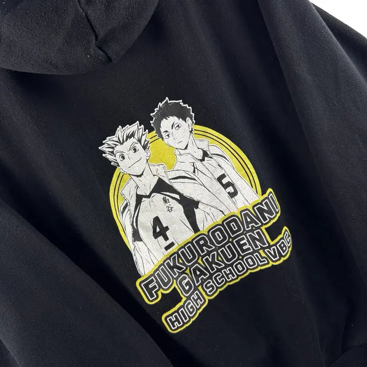[BUNJANG] Haikyuu Official Black Hoodie / 하이큐 오피셜 블랙 후드티3155