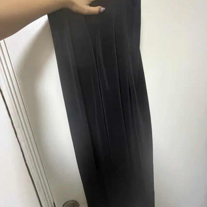 [BUNJANG] Black Pleated Wide Banding Pants / 블랙 와이드 플리츠 밴딩 팬츠