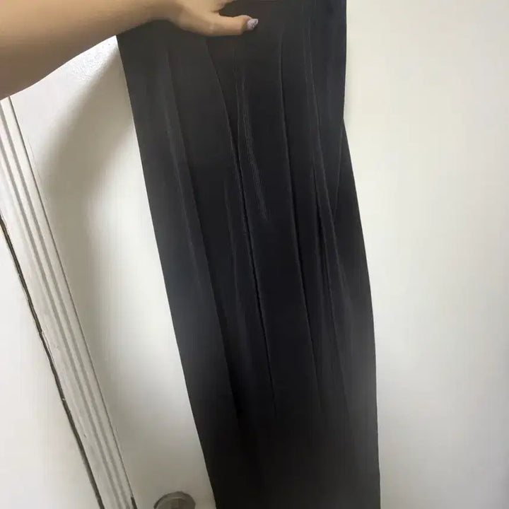 [BUNJANG] Black Pleated Wide Banding Pants / 블랙 와이드 플리츠 밴딩 팬츠