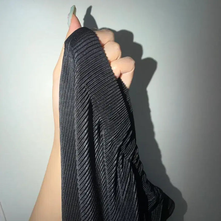 [BUNJANG] Black Pleated Wide Banding Pants / 블랙 와이드 플리츠 밴딩 팬츠
