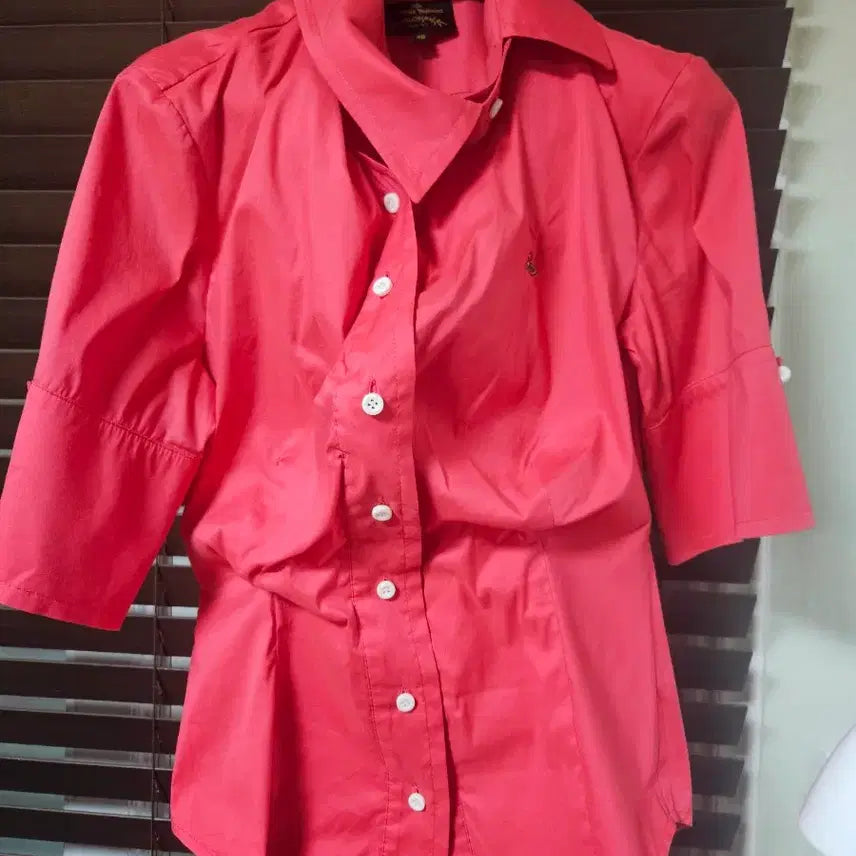 [BUNJANG] Vivienne Westwood Pink Blouse / 비비안웨스트우드 핑크 반팔 블라우스