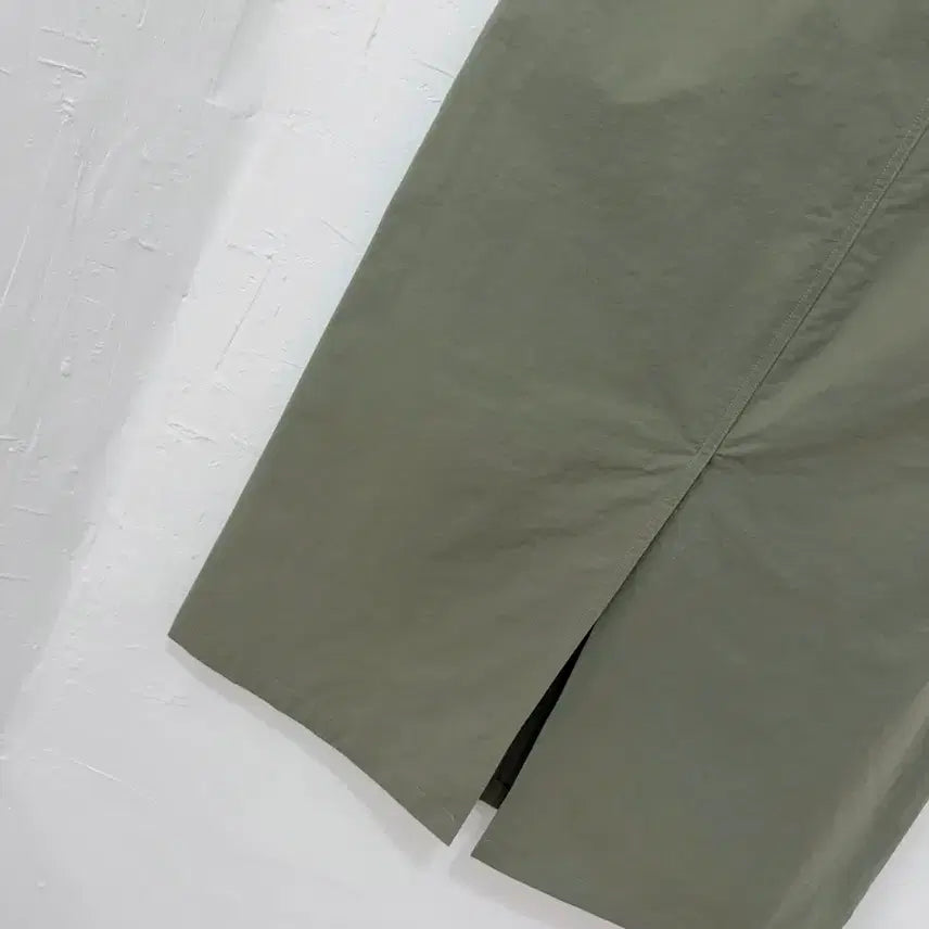 [BUNJANG] Unbranded Khaki String Long Skirt / 교신안함)카키 스트링 롱 스커트