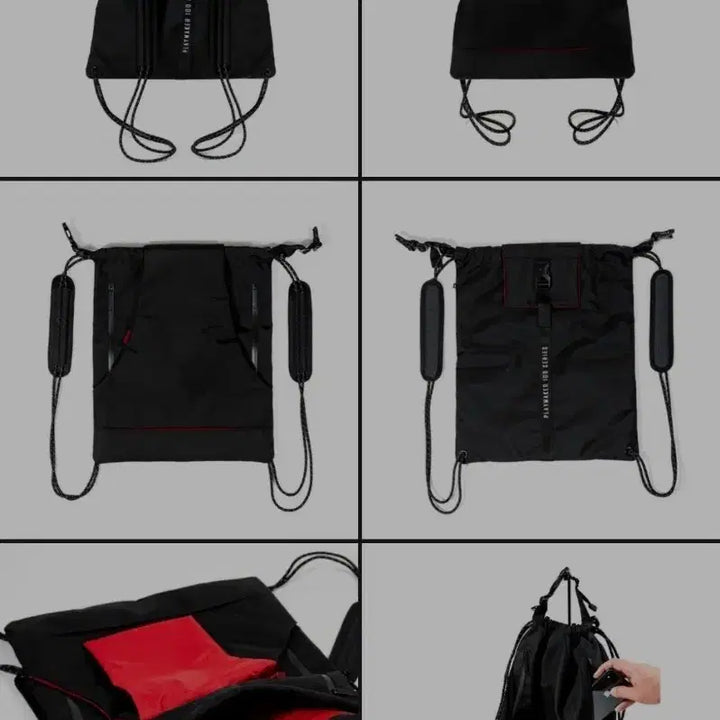 [BUNJANG] Playmaker 100 Series Black Gym Sack Backpack / 플레이메이커 100 시리즈 블랙 짐색 백팩 축구가방 스트링 백 럭색