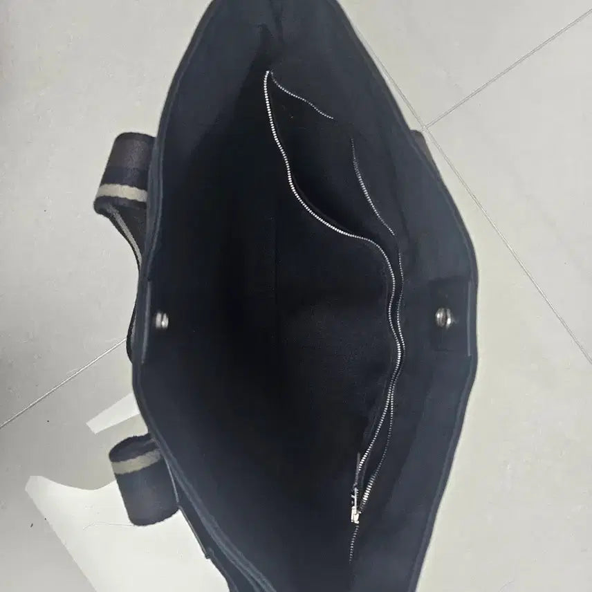 [BUNJANG] Hermes Fruit Tote MM Black Denim Tote Bag / 에르메스 후루토 토르카 mm 블랙 데님 토트백 스트라이프 핸들