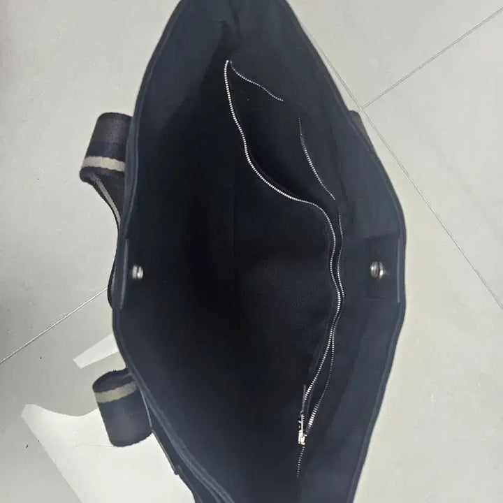 [BUNJANG] Hermes Fruit Tote MM Black Denim Tote Bag / 에르메스 후루토 토르카 mm 블랙 데님 토트백 스트라이프 핸들